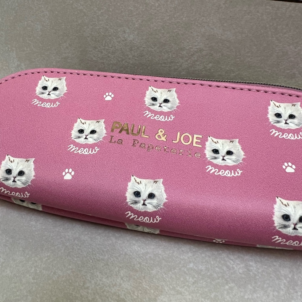 Paul & Joe Pink Kawaii Cat Pencil Make-up Case New - Picture 5 of 7